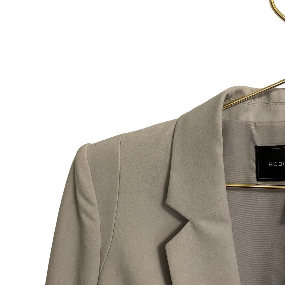 BCBGMAXAZRIA Bailey Blazer Pearl Grey Double Breasted Tailored Jacket Small - Picture 4 of 8